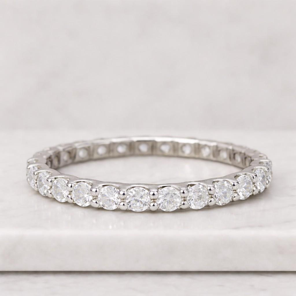 Lab Grown Diamond Wedding Band 10K 14K 18K Solid Gold Half Eternity Ring Stacking Band Anniversary Stacking Ring for Women Certified Diamond
