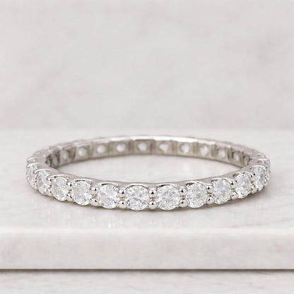 Lab Grown Diamond Wedding Band 10K 14K 18K Solid Gold Half Eternity Ring Stacking Band Anniversary Stacking Ring for Women Certified Diamond
