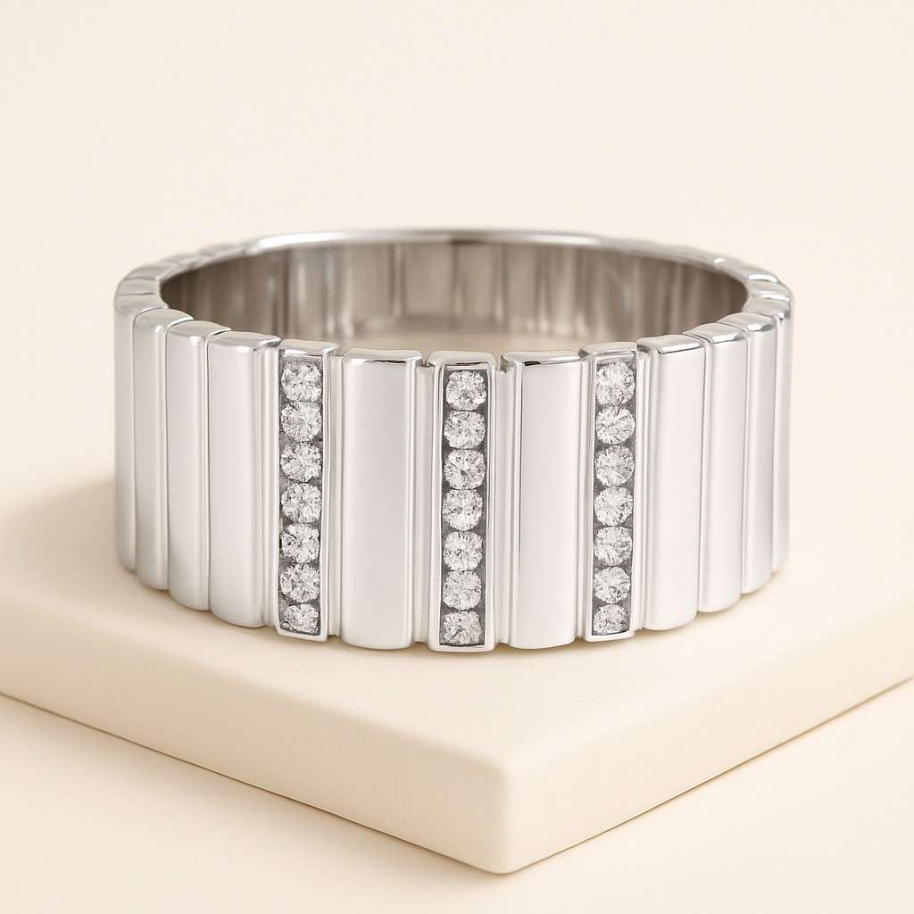 Unique Wedding Ring, Fluted Design