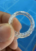 Faceted Moissanite Crystal Ring Band High Clarity Transparent Wedding Ring