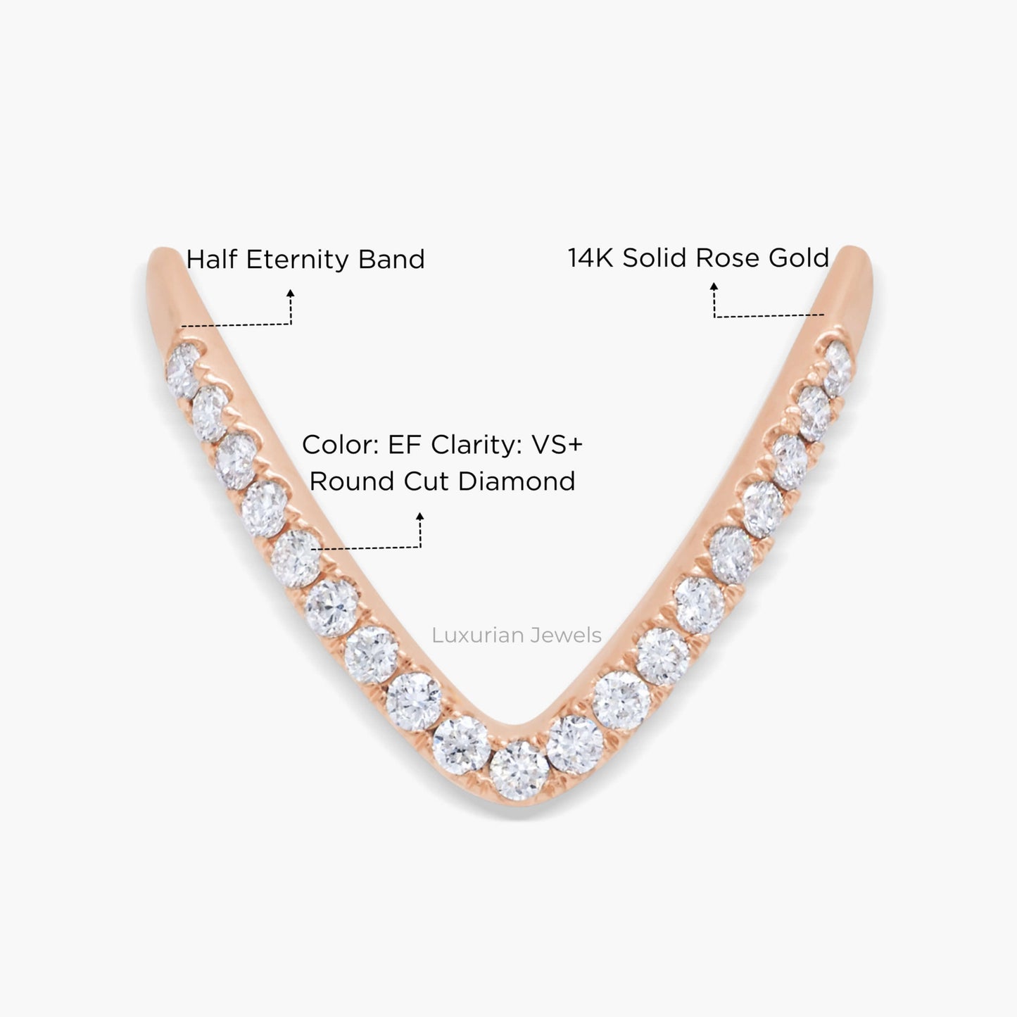 V-Shaped Boomerang Vanki Classic Diamond Ring for Gf