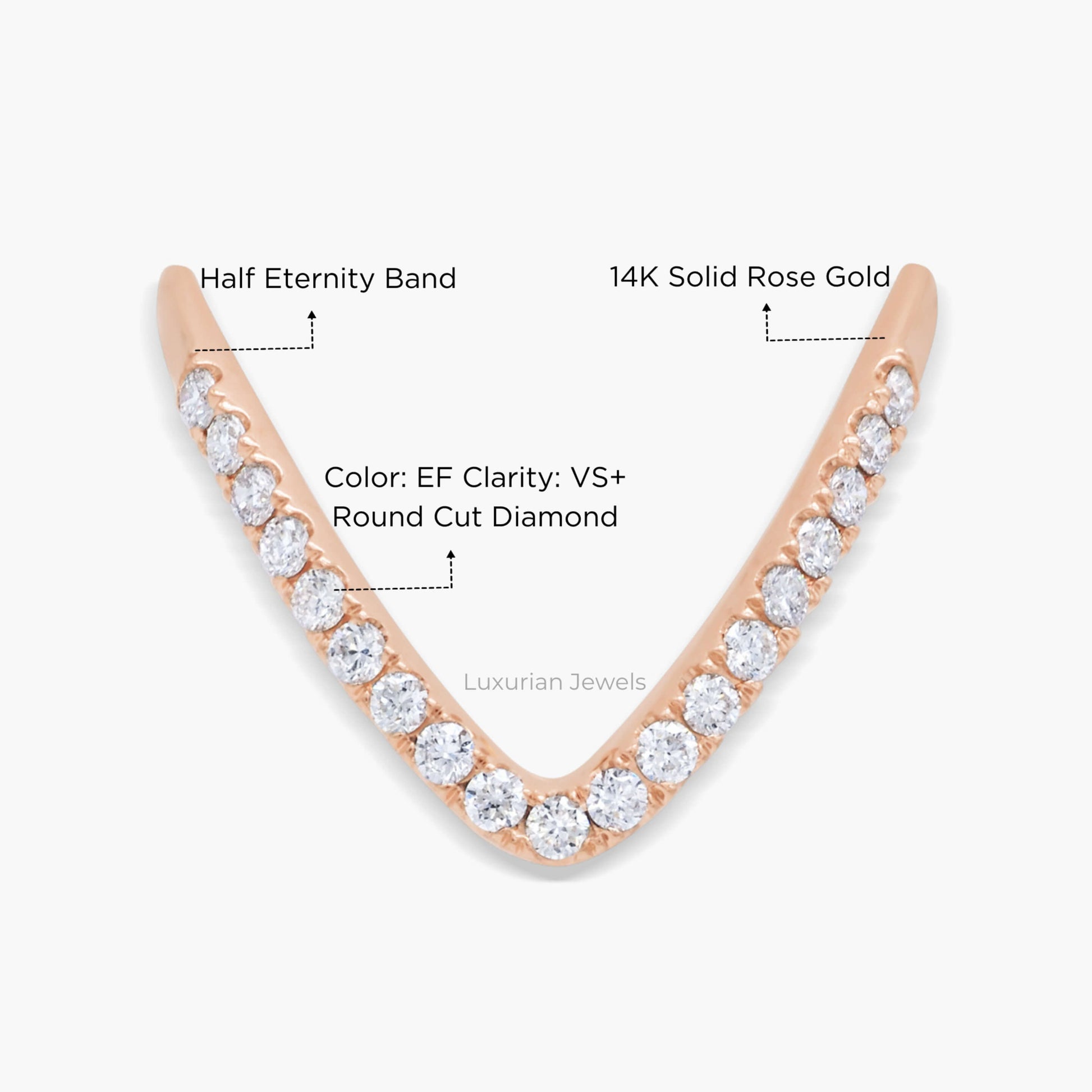 V-Shaped Boomerang Vanki Classic Diamond Ring for Gf