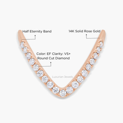V-Shaped Boomerang Vanki Classic Diamond Ring for Gf