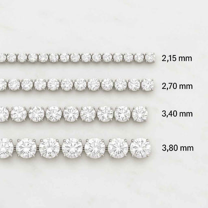 VVS1 Moissanite Silver Tennis Chain or Bracelet Diamond Alternative Waterproof Jewelry
