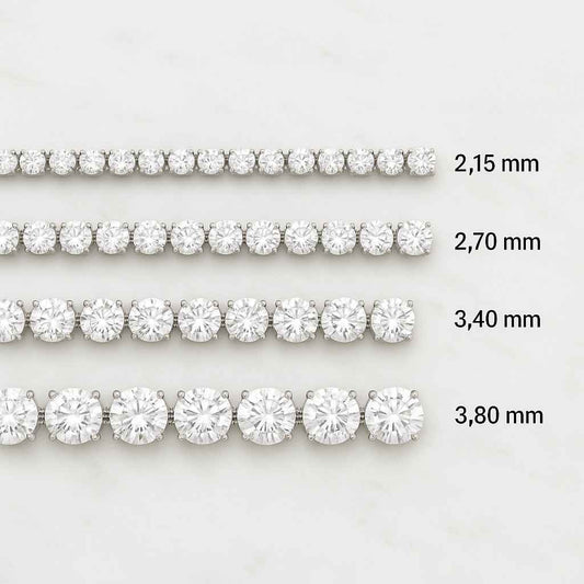 VVS1 Moissanite Silver Tennis Chain or Bracelet Diamond Alternative Waterproof Jewelry