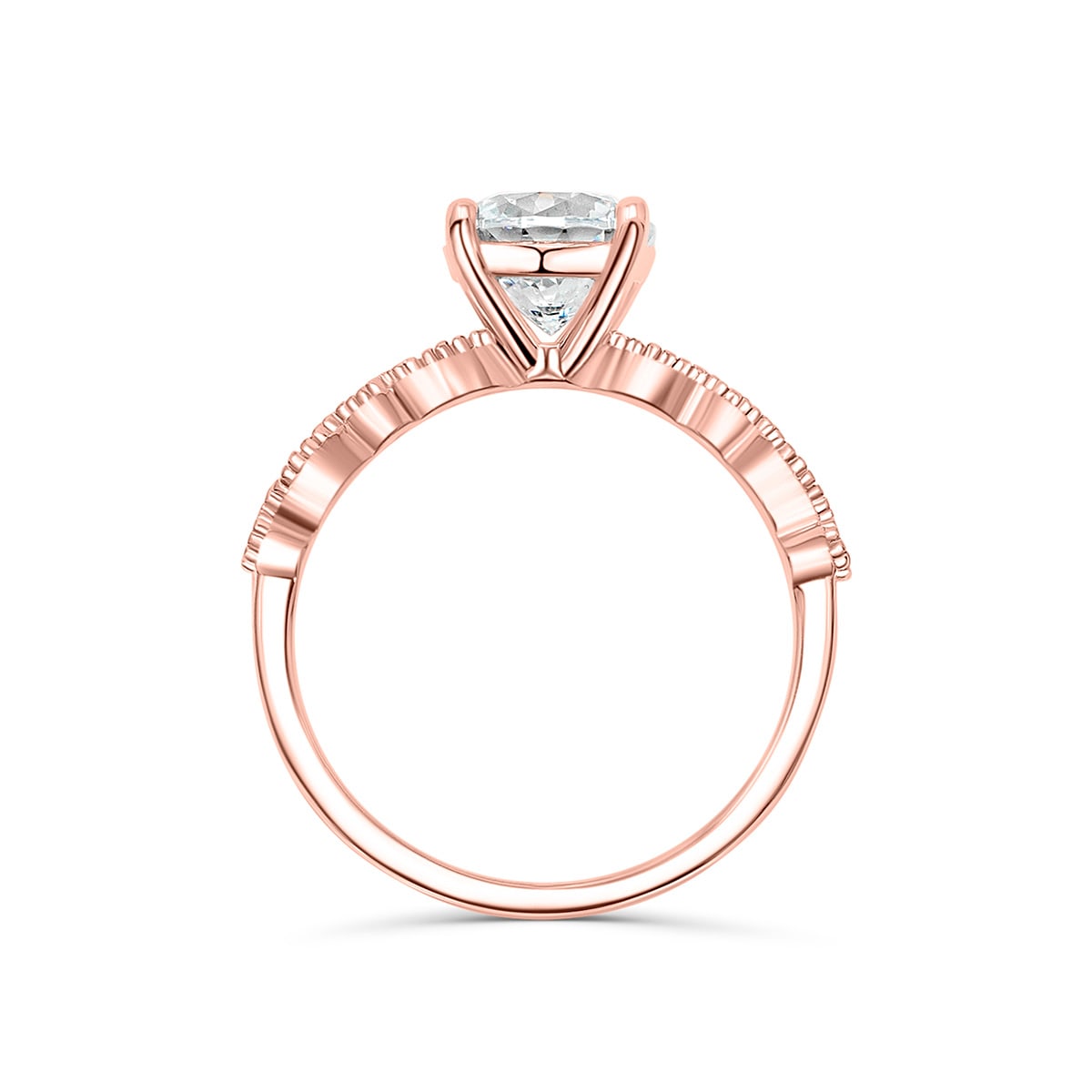 VVS Round Cut Prong Set Half Eternity Diamond Ring