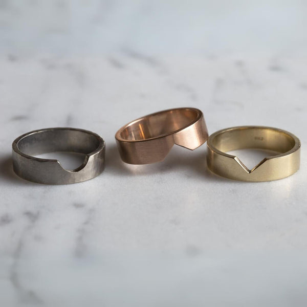 V Shape Band Anniversary Gift For Her