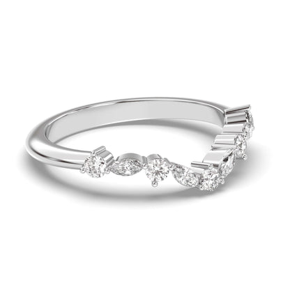 V Shaped Chevron Stackable Band In Yellow Gold