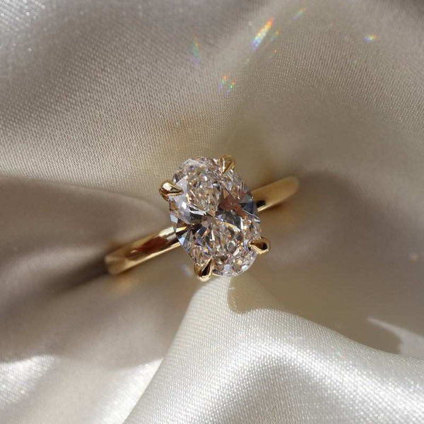 Vintage Art Deco Unique Ring, 3.00 CT Oval Cut Simulated Diamond Engagement Band, Micro Row Set Hidden Halo Ring, 925 Sterling Silver