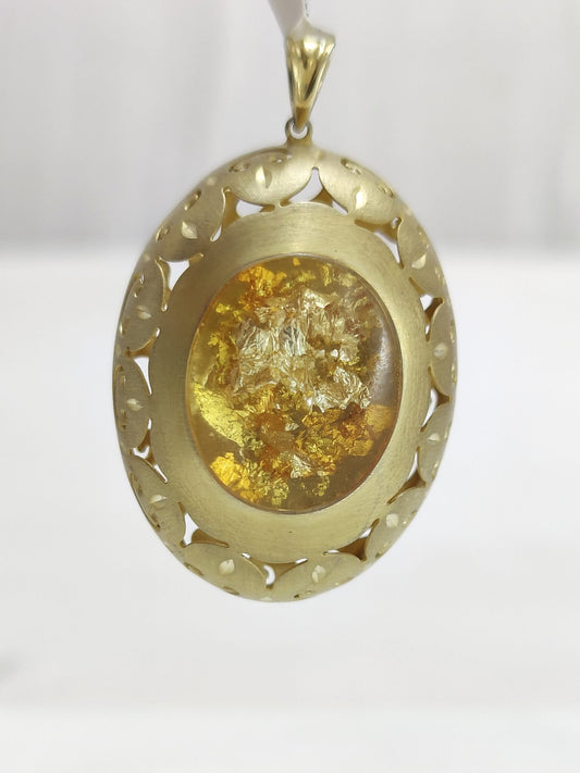 Vintage Blue Mother Of Pearl Oval Dome Pendant