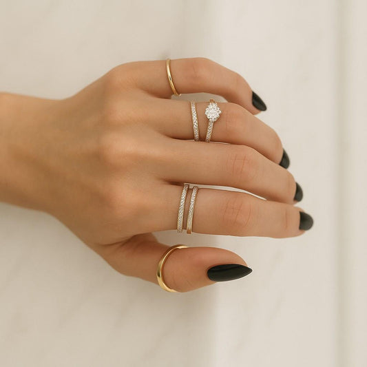 Vintage Diamond Wedding Band Filigree Ring Solid Gold Wedding Band for Women