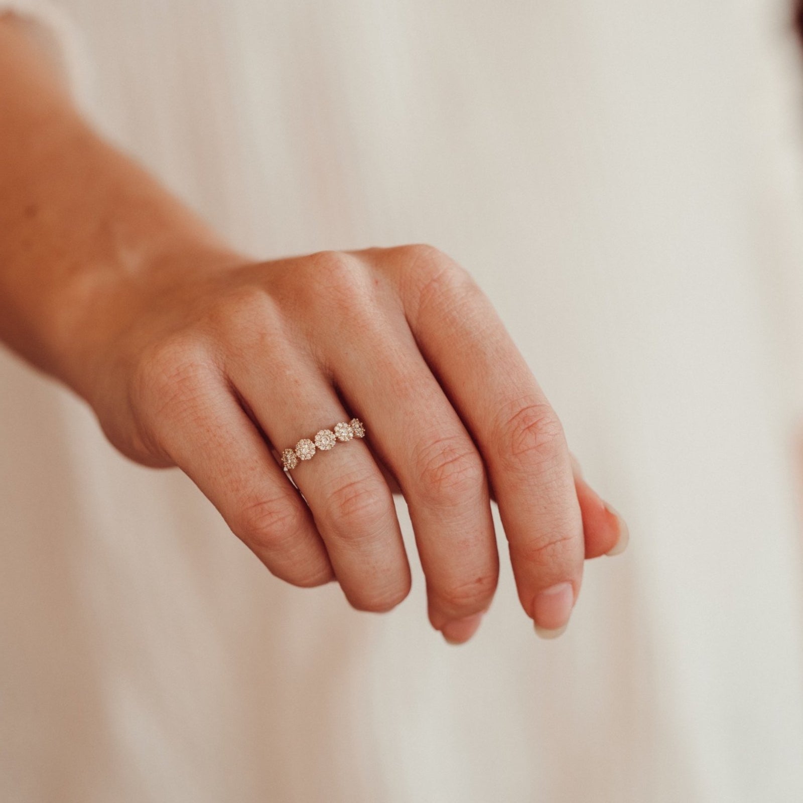 Vintage Engagement Ring, Vintage Flower Ring