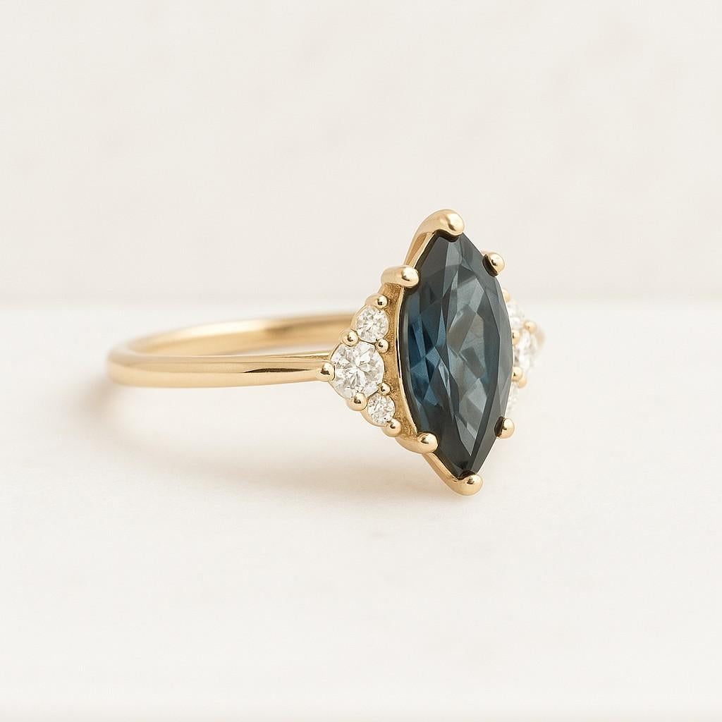 Vintage Inspired Gold Engagement Ring  Statement Ring for Her