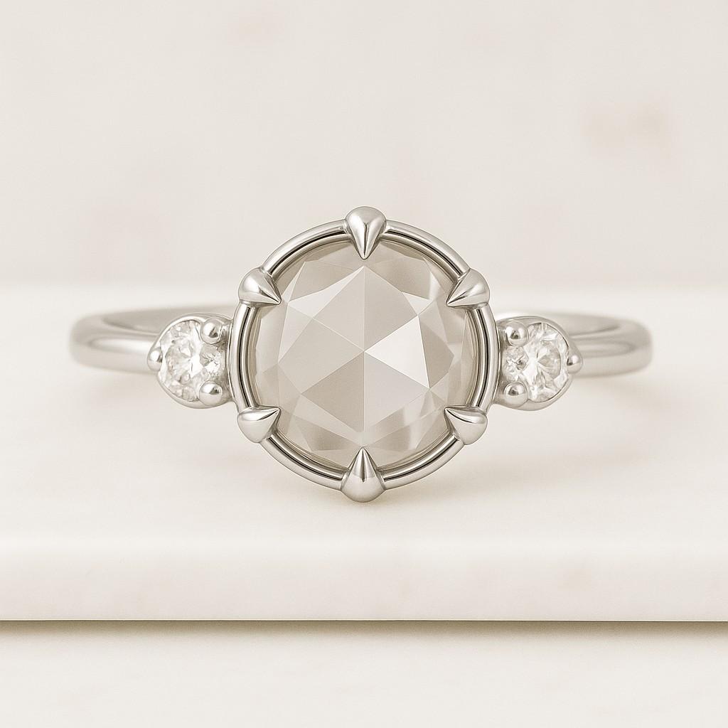 Vintage Kite Cut Moissanite Engagement Ring Set, Unique 14k Rose Gold Six Prong Marquise Cut Diamond Ring For Women, Bridal Wedding Ring Set
