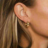14K Solid Yellow Gold Small Bold Hoop Earrings