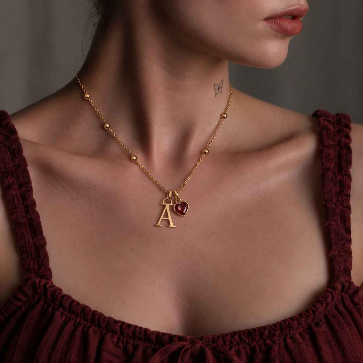 Vintage Pear Cut Pink Sapphire Engagement Necklace, 14K Rose Gold Necklace, Round Diamond Pendant Gift For Women
