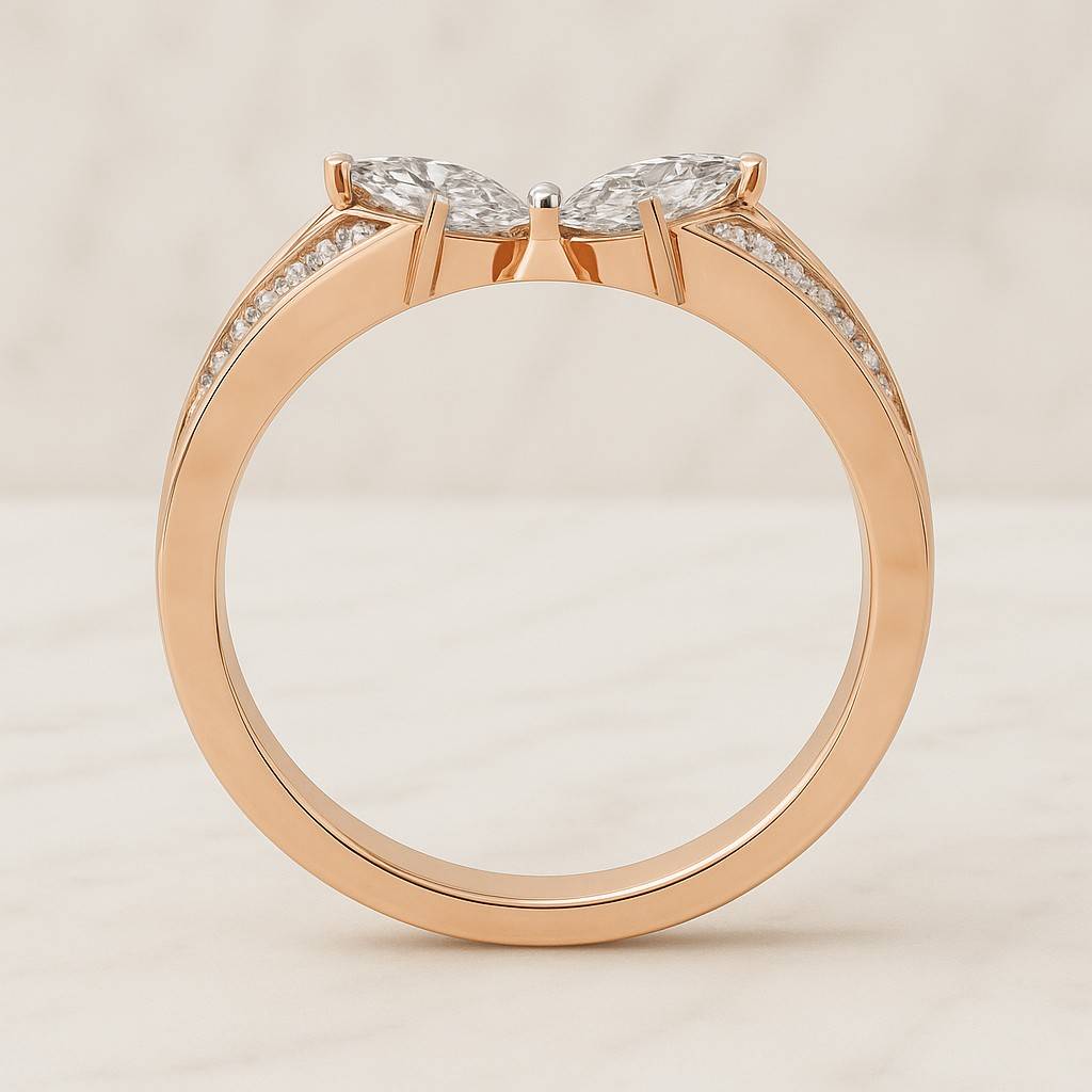 Vintage Princess Cut Colorless Anniversary Ring Classic Compass Setting Open Gap Stacking Band