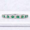 14k Solid Gold Emerald Eternity Ring – Dainty Seashell Inspired Stackable Ring