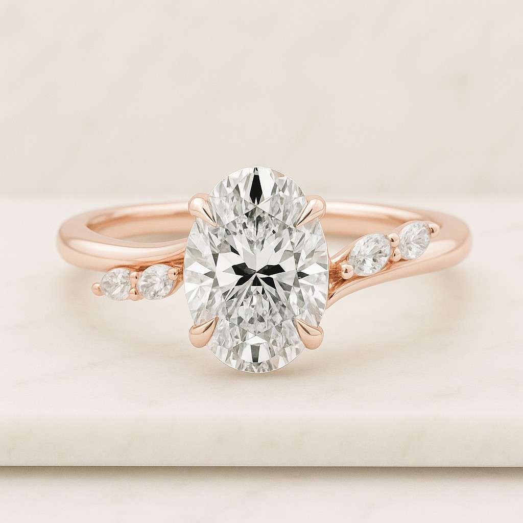 Vintage Style Diamond Ring Oval Cut Moissanite Ring Gorgeous Anniversary Gift