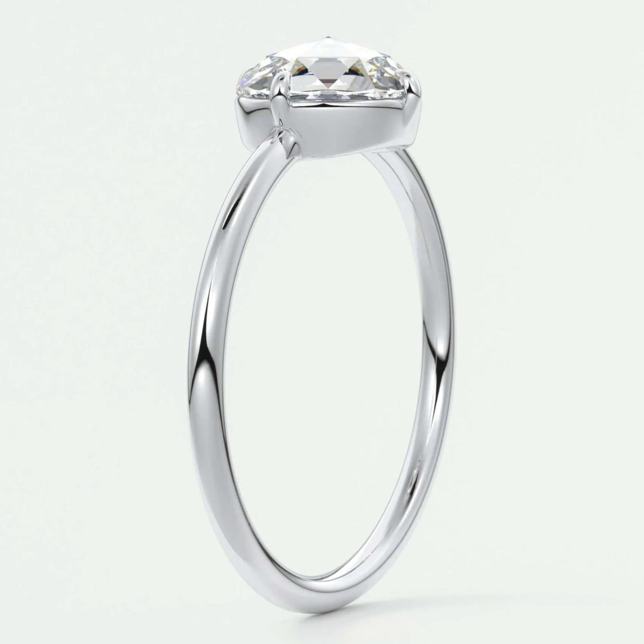 Vintage Style Open Gallery Ring, Round Diamond Ring