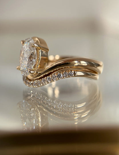 Vintage Tension Half Bezel Ring Set