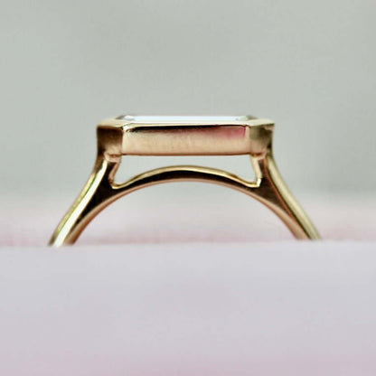 Vintage hexagon moissanite diamond ring