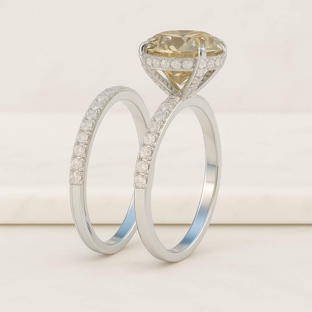 Vivid Canary Yellow Radiant Cut Lab Grown Diamond Ring Solitaire Radiant Cut Engagement Ring