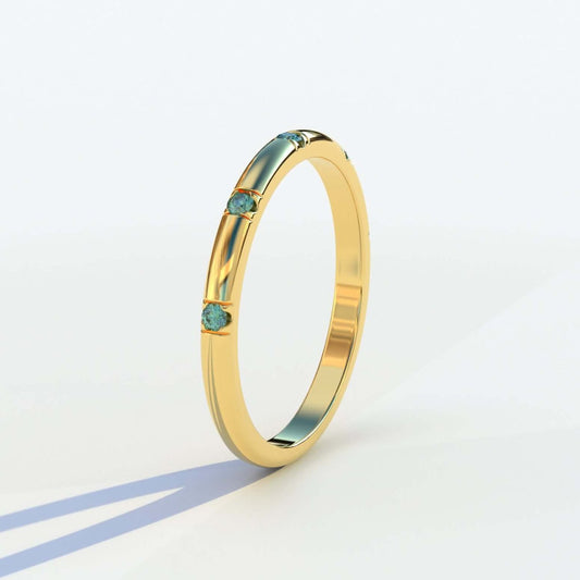 Vivid Green Diamond Eternity Band