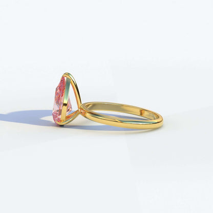 Vivid Pink Diamond Solitaire Ring