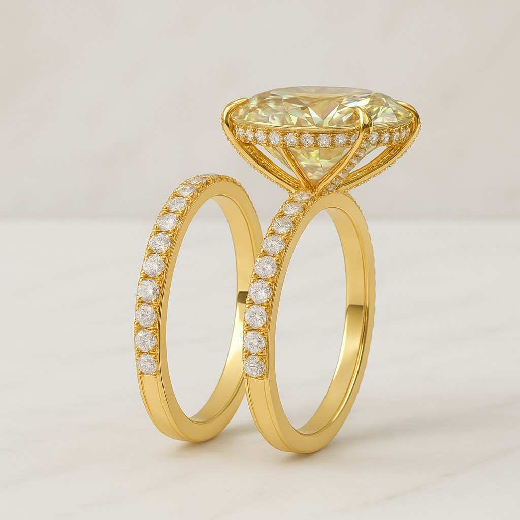 Vivid Yellow Marquise Lab Grown Diamond Engagement Ring Pendant Stone