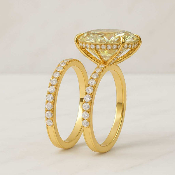 Vivid Yellow Marquise Lab Grown Diamond Engagement Ring Pendant Stone