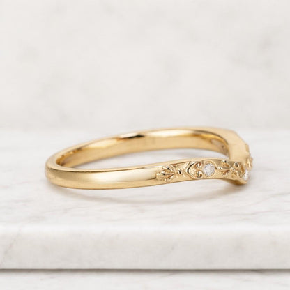 Lab Grown Diamond Chevron Wedding Band Ring
