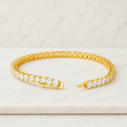 Conflict Free Diamond Bracelet Gift For Her 14K Yellow Gold Bridal Wedding Bracelet
