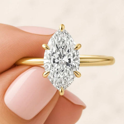 Marquise Diamond Wedding Set Unique Bridal Set Ring for Her Marquise Cluster Ring