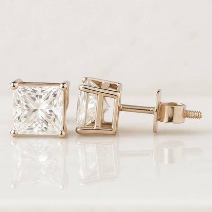 Wedding Studs,Halo Earrings Screw Back Earring Anniversary Gift for Women