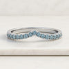 Vivid Blue Round Cut Curved Lab Grown Diamond Eternity Band For Women's
