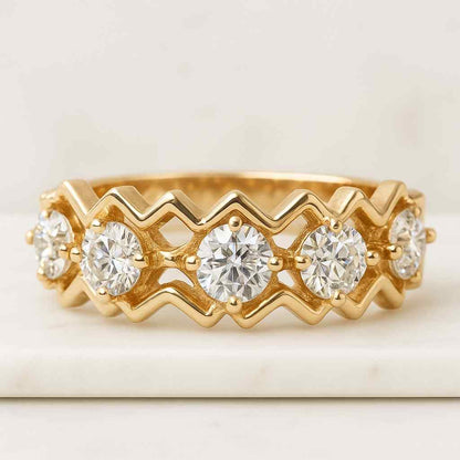 Wedding Band Ring Moissanite Anniversary Ring for WomenStone Size 2.50 mm