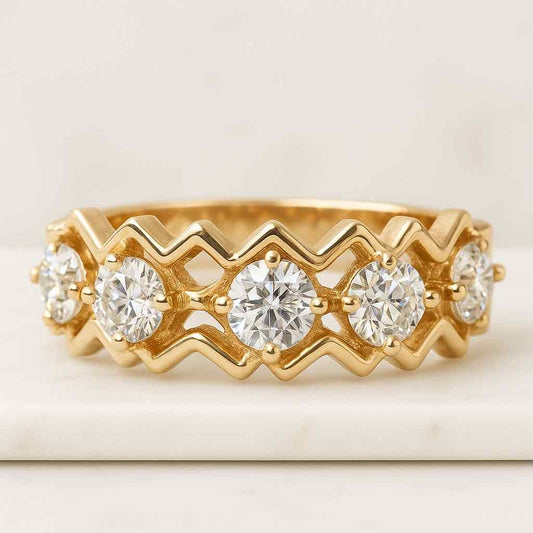 Wedding Band Ring Moissanite Anniversary Ring for WomenStone Size 2.50 mm