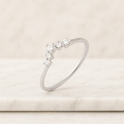 Wedding Band for Engagement Ring Matching Curve Stackable Band Anniversary Gift Ring for Her Handmade Ring