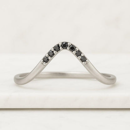 Wedding Band for Women Lab Create Diamond Band Ring Anniversary Gift for Wife Chevron Ring