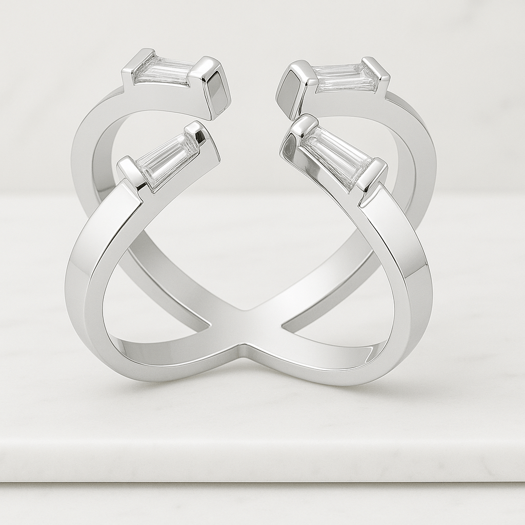 Open Wedding Ring for Engagement Ring Lab Grown Diamond Ring Stackable Open Gap Ring