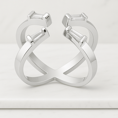 Open Wedding Ring for Engagement Ring Lab Grown Diamond Ring Stackable Open Gap Ring