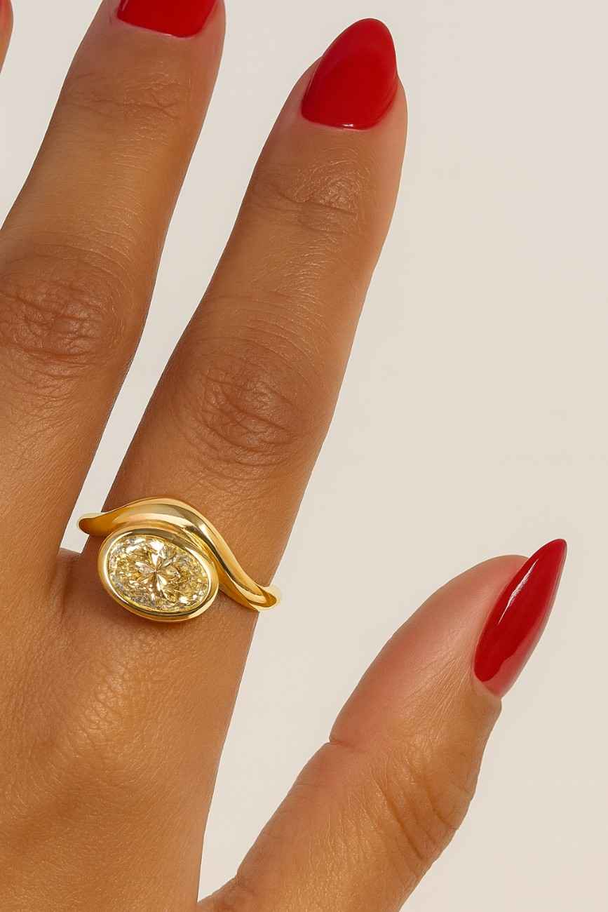 Wedding Ring For Women Proposal Ring for Her OVAL Cut Diamond Three Stone Proposal Ring in 14k White Gold