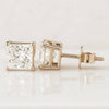 14K Gold Princess Cut Moissanite Diamond Stud Earrings For Women