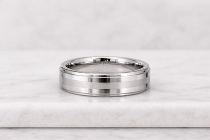 Wedding band unisex silver ring
