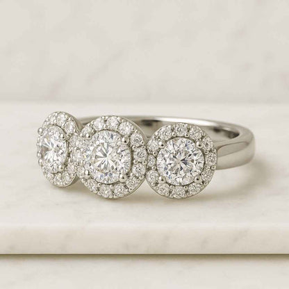 White Round Cut Diamond Full Eternity Designer Band For Her Custom Order in Silver Gold with Moissanite Lab Grown Diamond