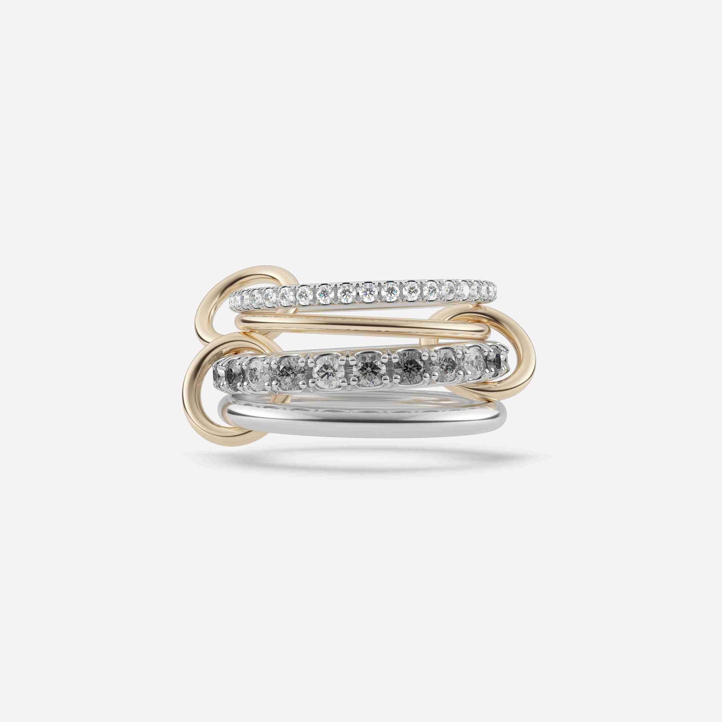 white gold multi link connected ring