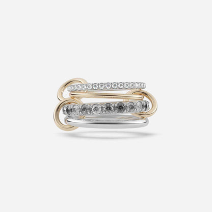 White Gold Multi Link Connected Ring