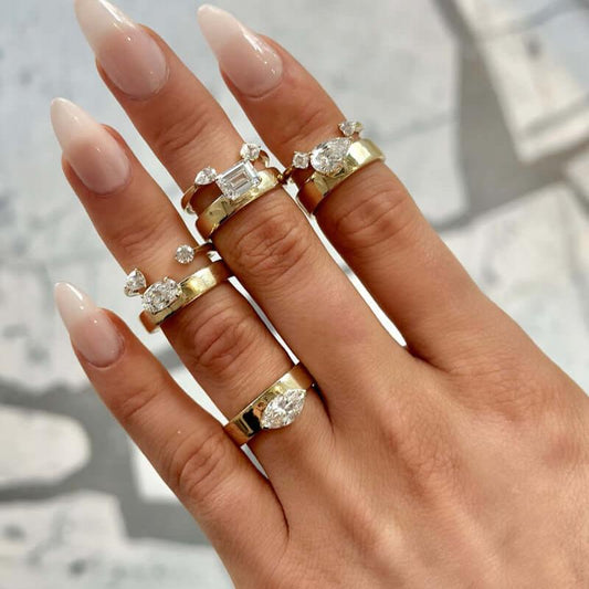 Wide Diamond Everyday Wear Ring