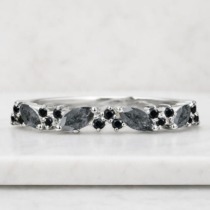 Curved Wedding Ring Women Real Marquise Lab Grown Diamond Ring Unique Crown DailyWear Ring for Her Tiara Stackable Ring with Engagement Ring
